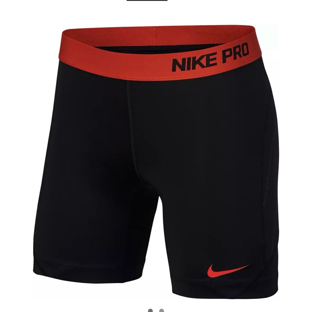 Nike Pro Dri-Fit Black/Orange Pop Up Softball Slider Compression Shorts Size XXL